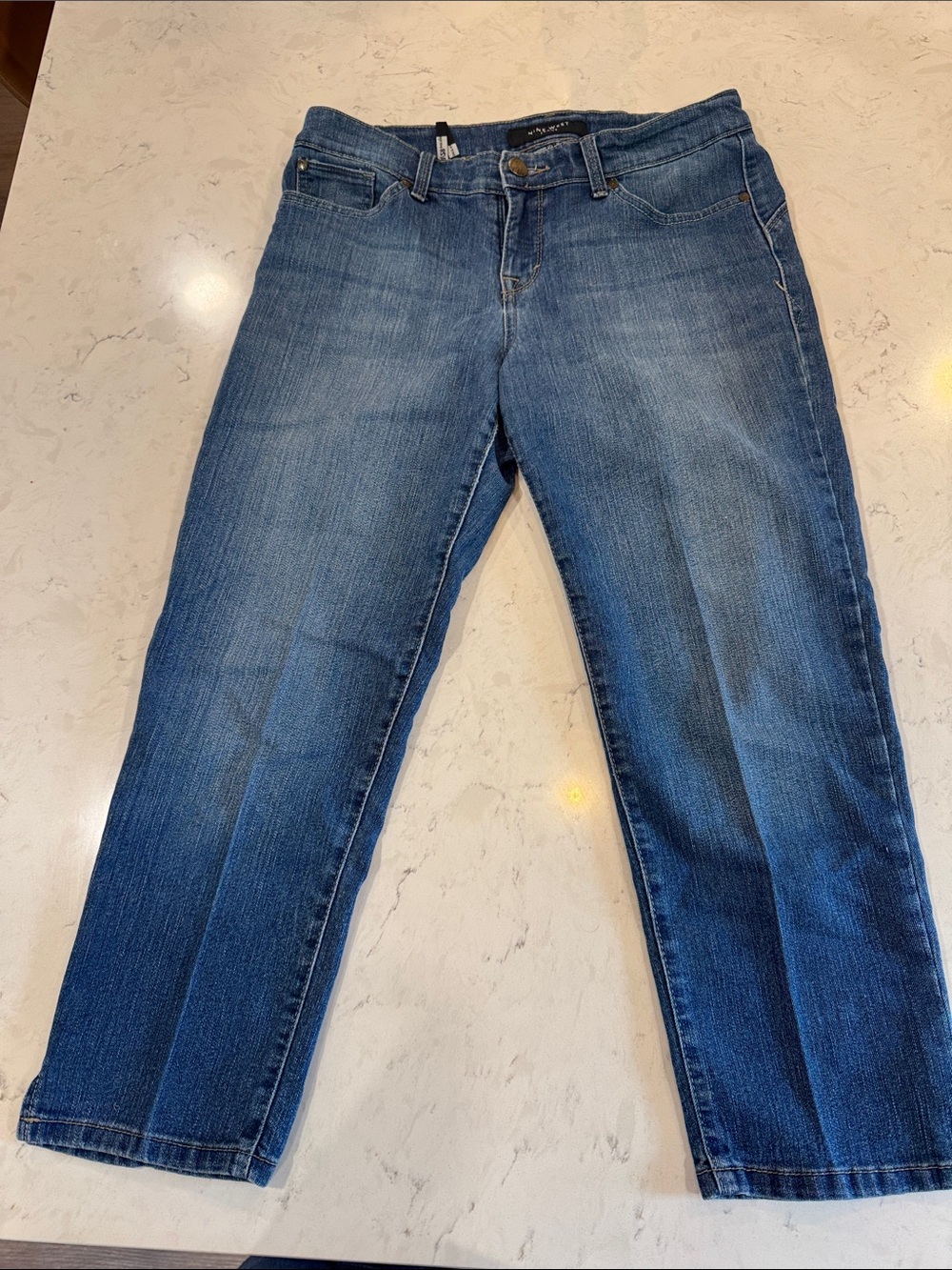 Nine West Classic Dark Blue Straight-Leg Capri Jeans